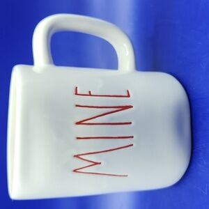 Magenta White Ceramic MINE Mug